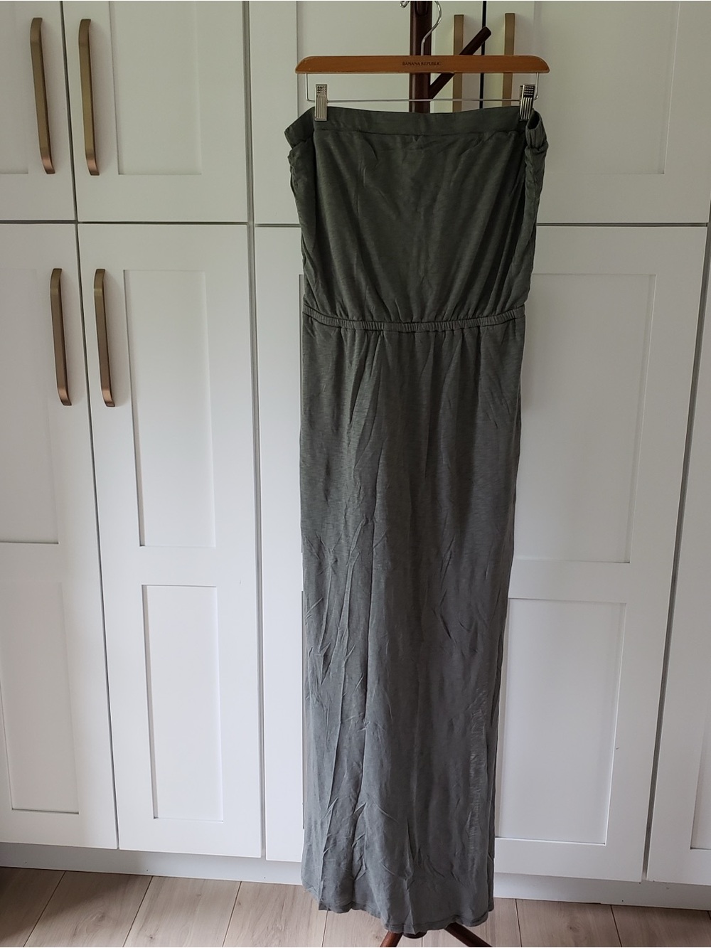 Splendid Strapless Dress Womens Medium Gray Long Maxi Made‎ in USA